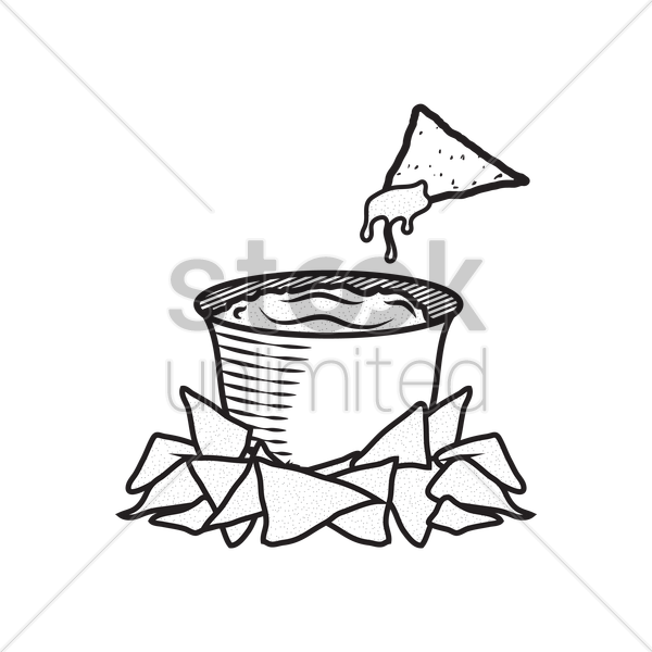 Nachos Drawing At Getdrawings - Drawing Clipart (600x600), Png Download