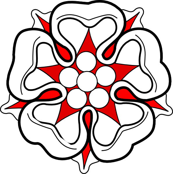 Red White Flower Heraldric Clip Art - Clip Art - Png Download (594x597), Png Download