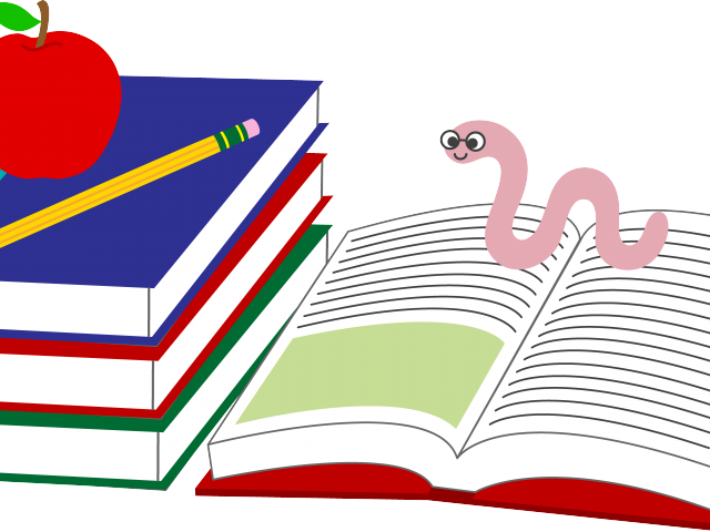 Worms Clipart Transparent Background - School Books Clipart Png (640x480), Png Download