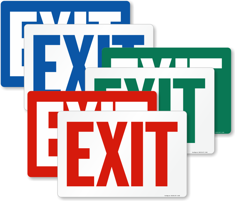 Safety Shoes Signs - Emergency Exit Signs Clipart (800x800), Png Download