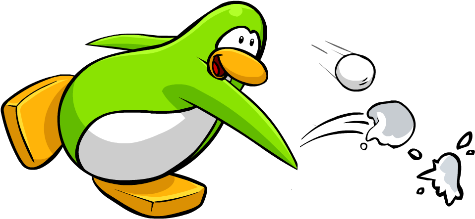 Club Penguin Wiki - Snowball Throwing Png Clipart (986x573), Png Download