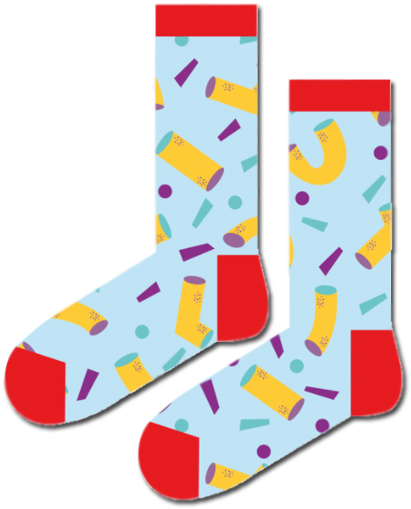 Funky Fellas - Spacepa Socks - Pasta Clipart (600x600), Png Download