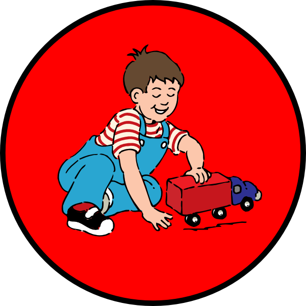 Little Boy Playing With Car In Red Circle Clip Art - Clip Art - Png Download (600x600), Png Download