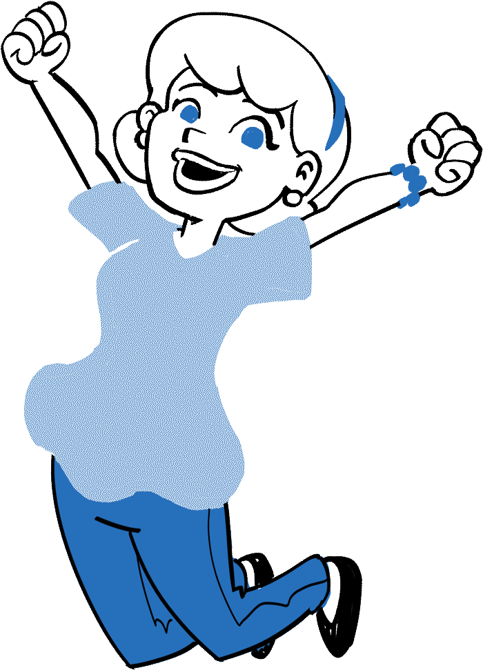 Woman Jumping, Glad To Have Finished Filing Her Taxes - Cartoon Clipart (700x979), Png Download