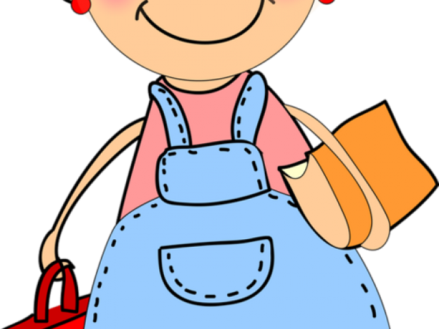 Little Girl Clipart Student - Girl In School Clipart Transparent - Png Download (640x480), Png Download