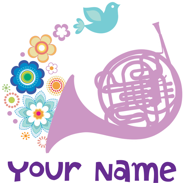 Personalized French Horn Gift Ornament Clipart (700x700), Png Download