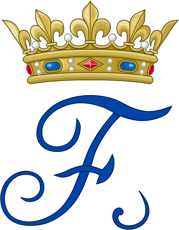 Royal Monogram Of Prince Ferdinand Of Orléans, Duke - Diana And Charles Monogram Clipart (605x768), Png Download