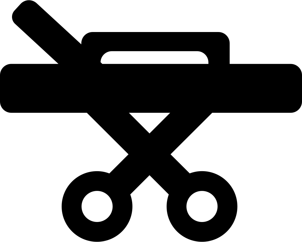 Hospital Bed Silhouette Side View Comments - Hospital Beds Logos Clipart (980x786), Png Download