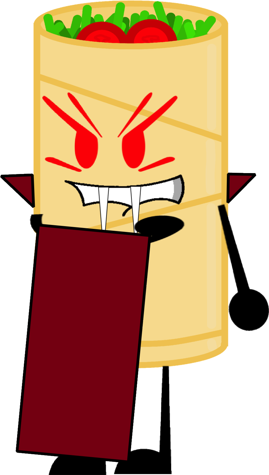 Burrito As A Vampire Vector - Object Mayhem Burrito Clipart (1024x1732), Png Download