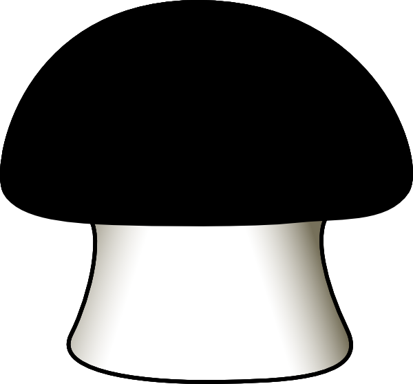 Black Mushroom Clipart (600x558), Png Download