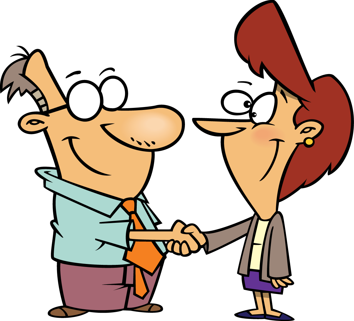 Friendly People Shaking Hands Clipart - Cartoon People Shaking Hands - Png Download (1204x1092), Png Download