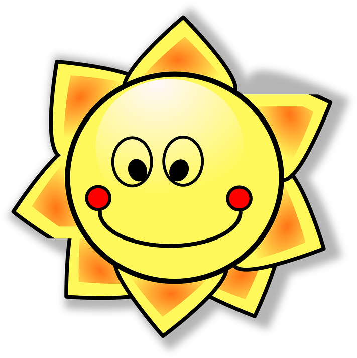 Smiling Sun Clip Art At Clker - Clipart Sole - Png Download (594x596), Png Download
