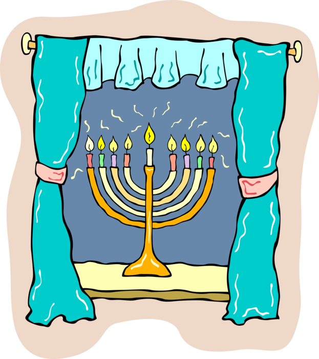 Hanukkah Clipart Lampstand - Hanukkah - Png Download (623x700), Png Download