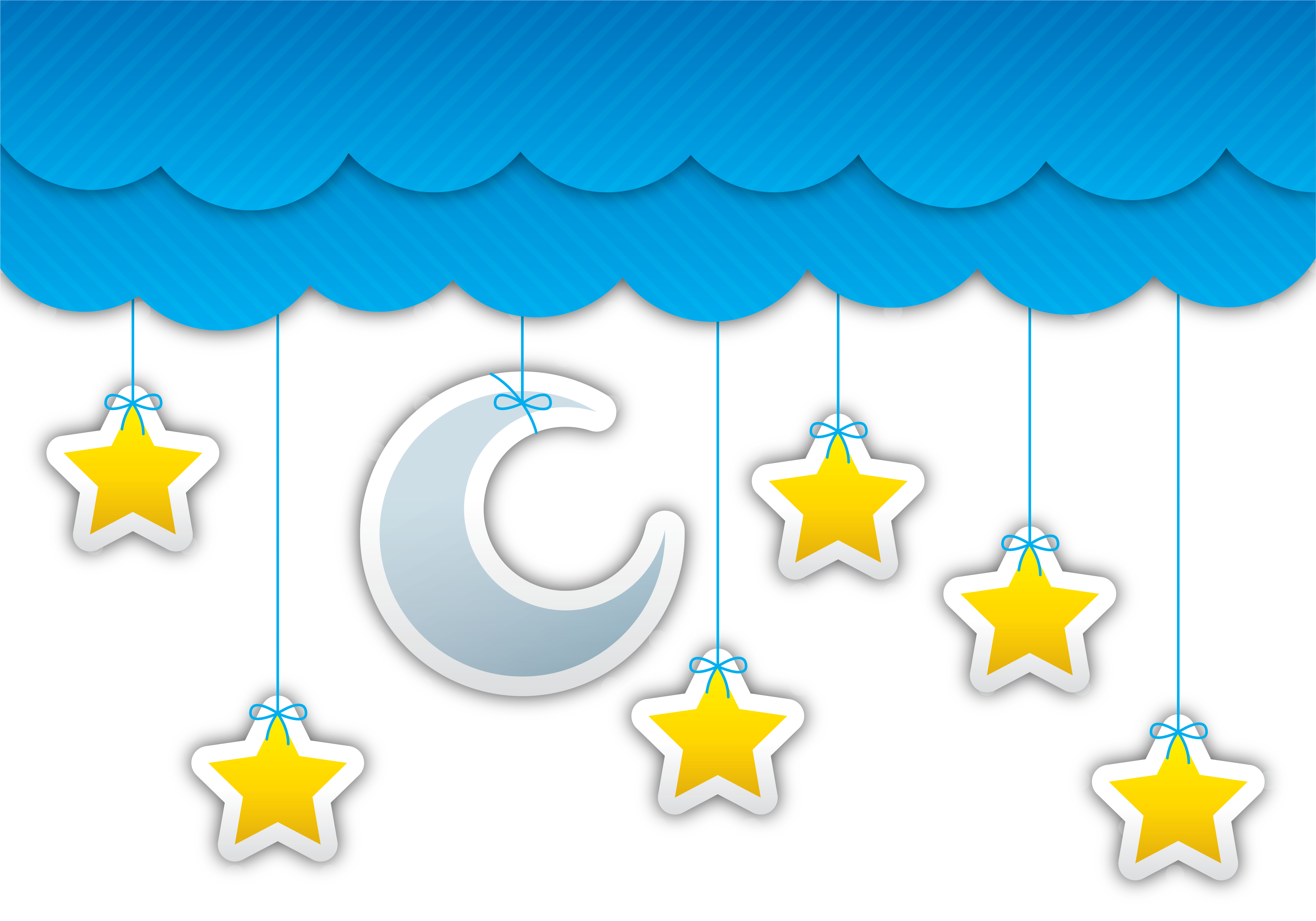 Night Sky Clipart Transparent - Estrelas E Nuvens Png (6084x4208), Png Download