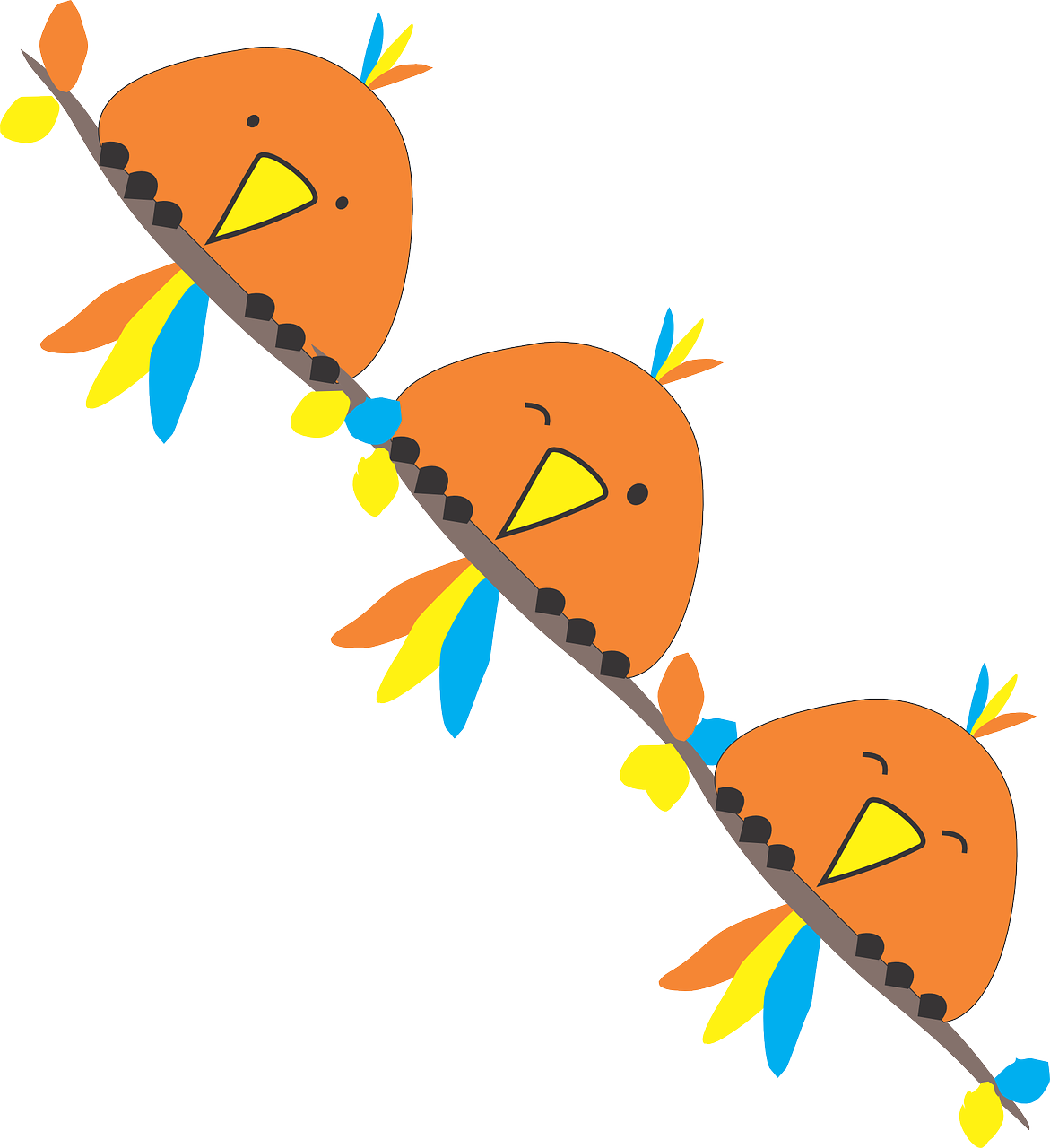 Bird Computer Icons Beak Feather - Line Of Birds Png Clipart (686x750), Png Download