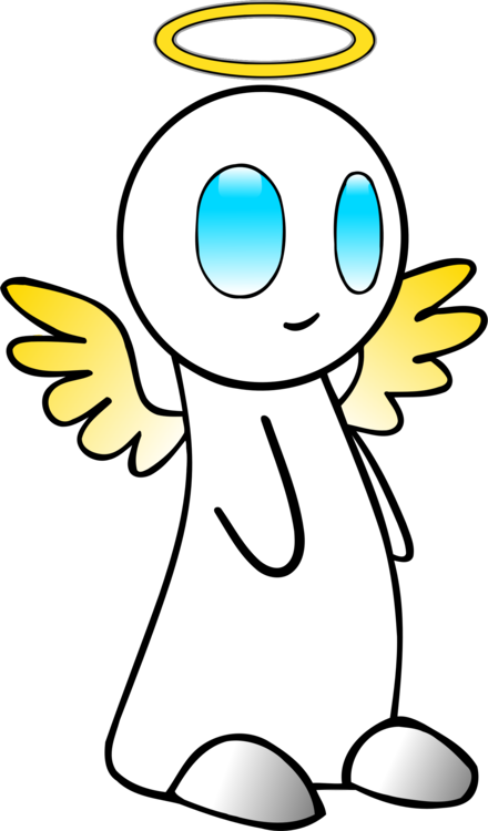 Flower Human Behavior Line Art Cartoon - Angel Clipart (440x750), Png Download
