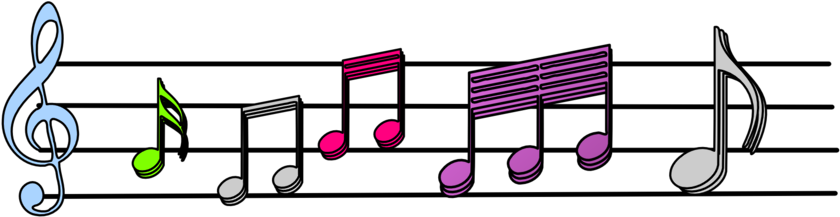 Music - Colorful Clipart Music Notes Png Transparent Png (958x639), Png Download
