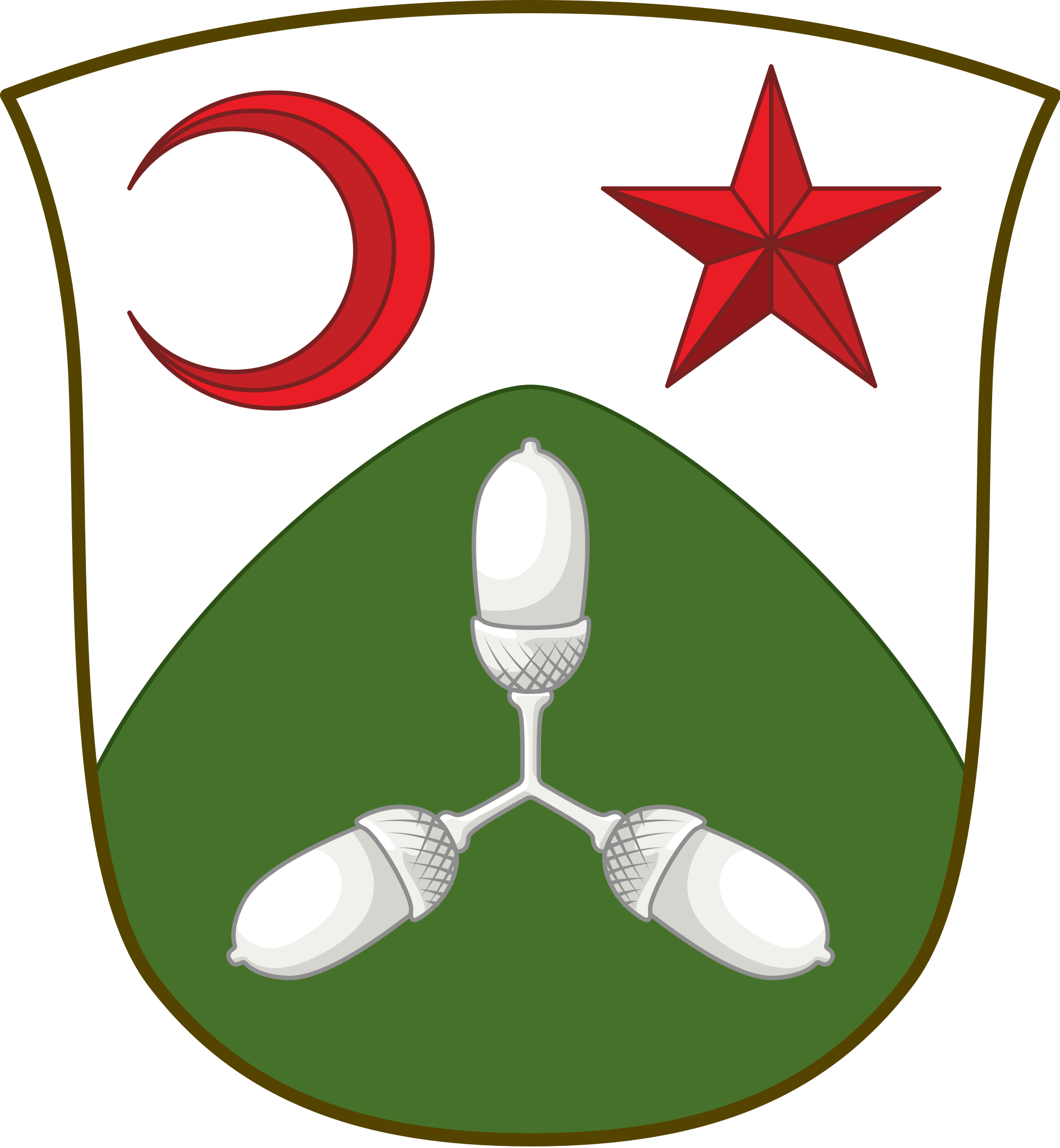 Acorn Svg Heraldry - Flag Of United India Clipart (2000x2167), Png Download