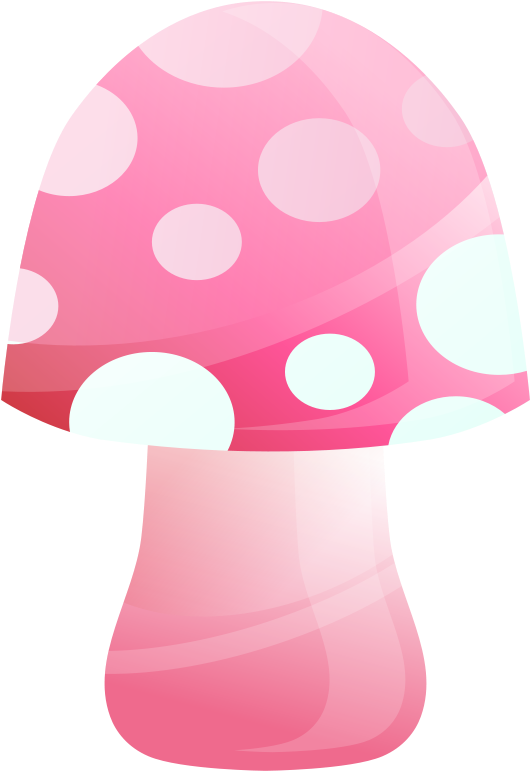 Mushroom Clipart, Vector Clip Art Online, Royalty Free - Niedlicher Rosa Stückchen-pilz Karte - Png Download (667x900), Png Download