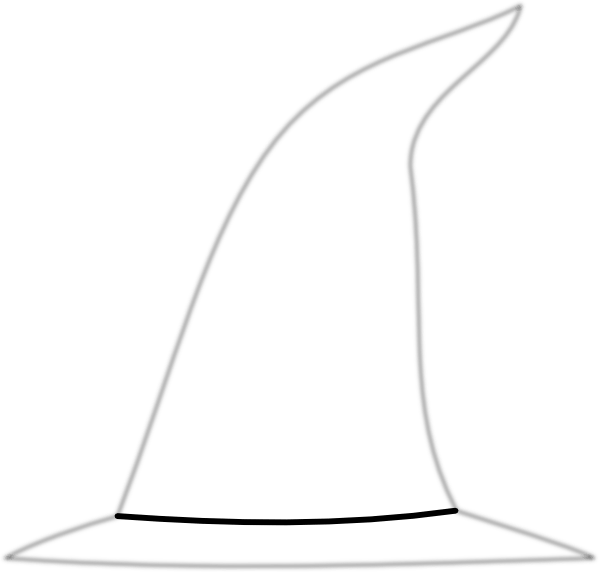 Witch Hat Clip Art At Clker - White Witch Hat Png Transparent Png (600x572), Png Download