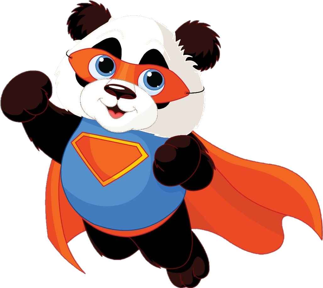 Super Panda - Panda Super Hero Clipart (1060x988), Png Download