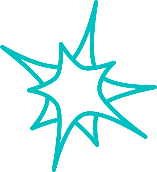 Starburst Clipart Teal - Sparkle Clipart Black And White - Png Download (546x599), Png Download