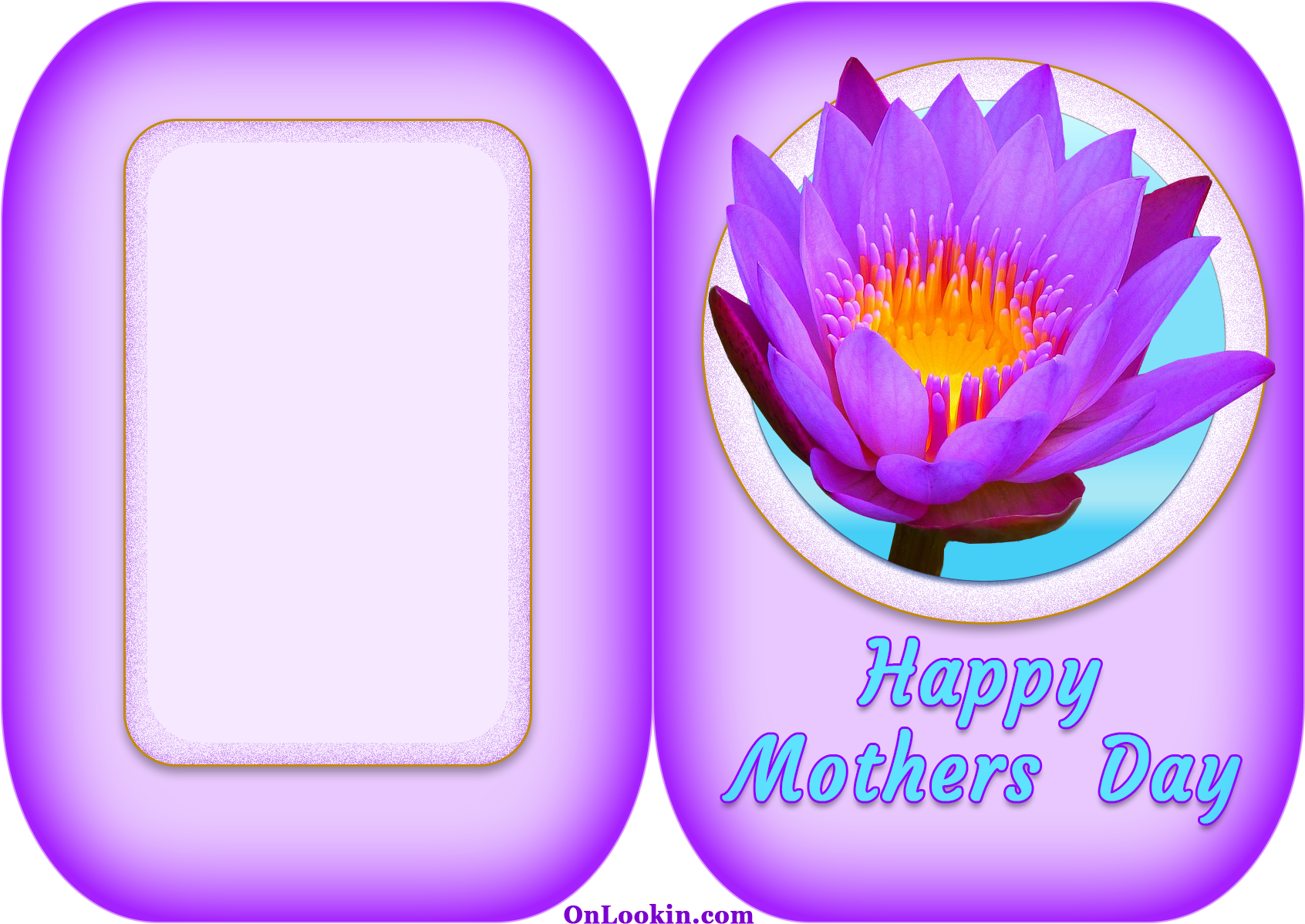 Happy Mothers Day Violet Lily - Purple Lotus Flower Sticker Clipart (1740x1240), Png Download