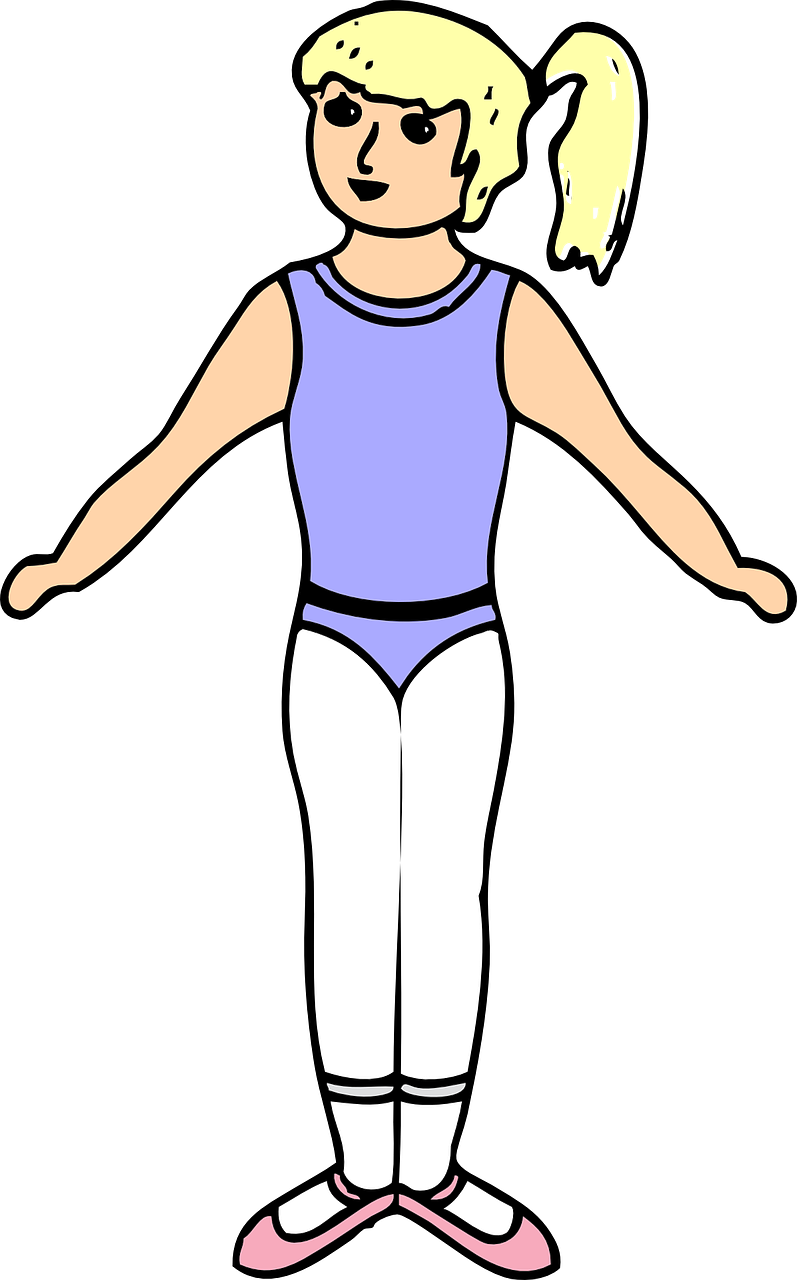 Girl Exercise Leotard - Girls Exercises Clipart Png Transparent Png (797x1280), Png Download