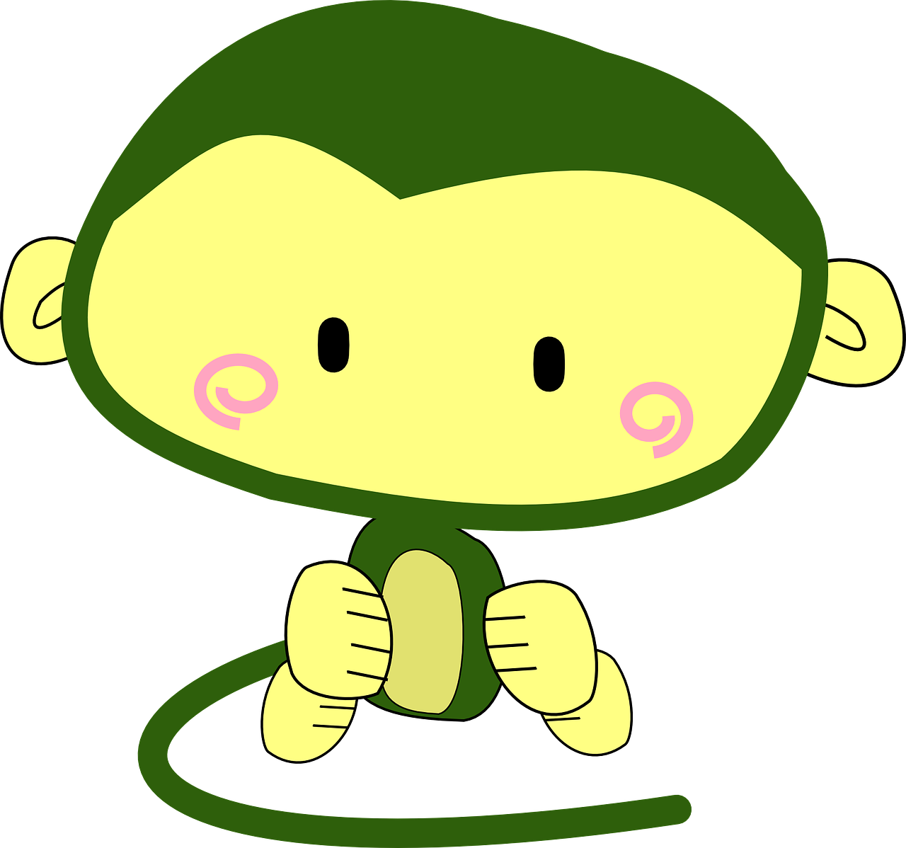 Monkey Clipart Female - Cute Monkey - Png Download (769x720), Png Download