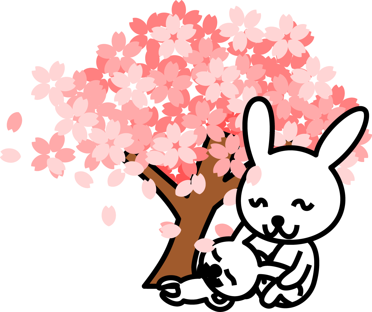 Cherry Blossom Clipart At Getdrawings - Rabbit - Png Download (1240x1040), Png Download
