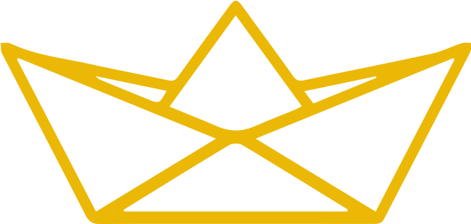 Cnc Marine We Are Here To Help - Origami Boat Logo Png Clipart (800x656), Png Download