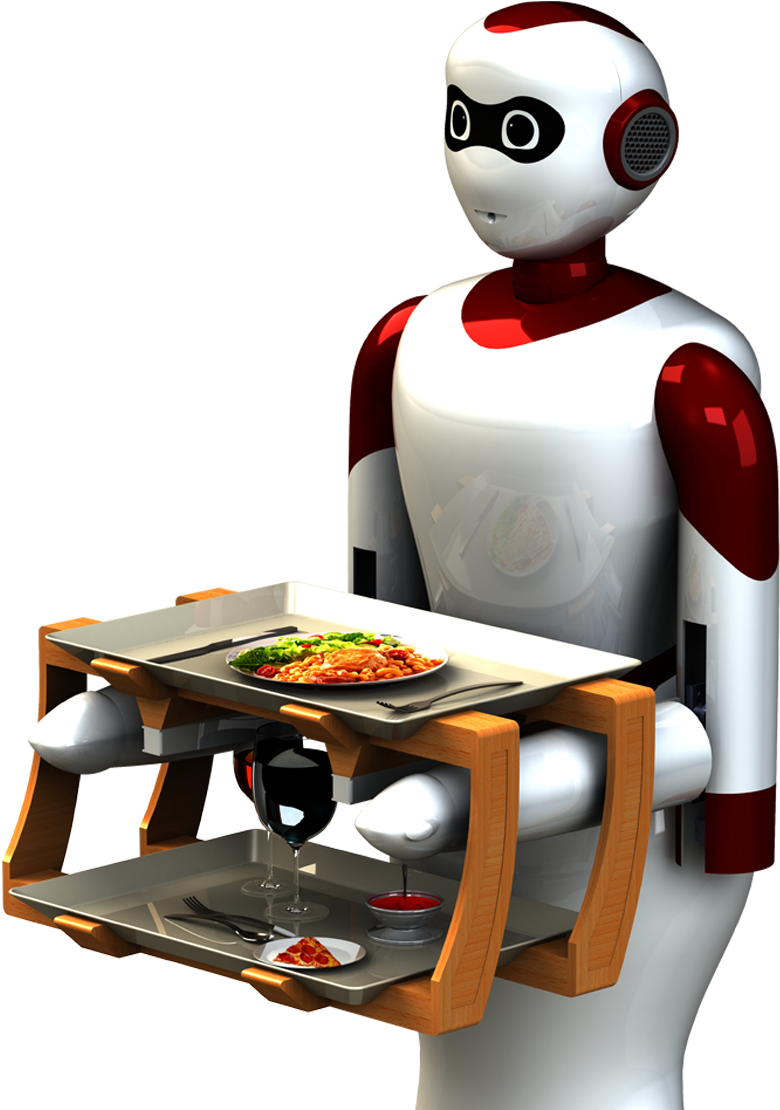 Ginger - Waiter Robot Clipart (1665x1159), Png Download