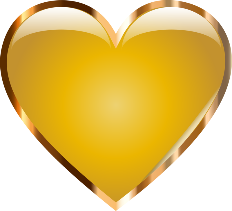 Gold Clipart Love Heart - Gold Heart Png Transparent Png (780x708), Png Download