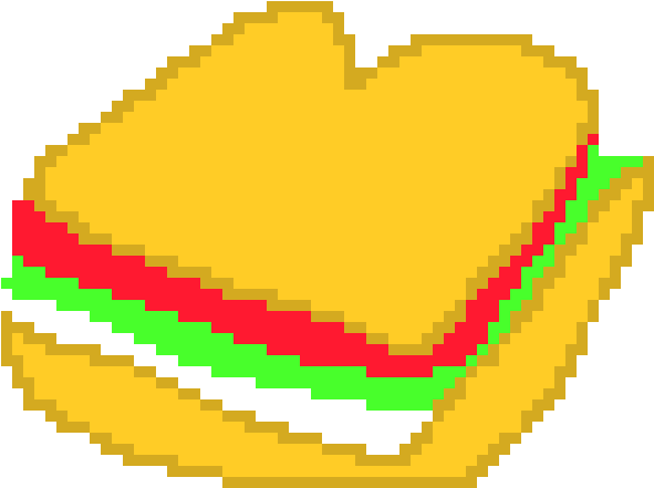 Tomato Lettuce Ranch Sandwich - Gold Coin Pixel Art Clipart (780x610), Png Download