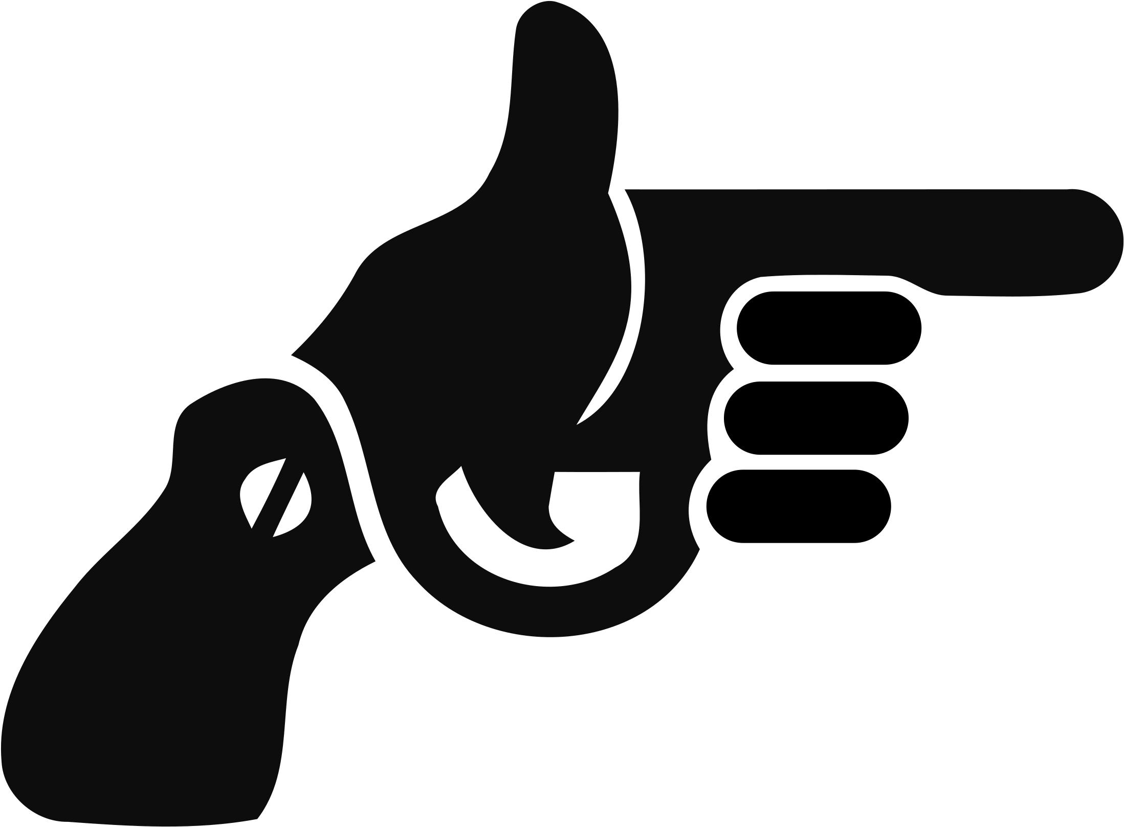 Clipart - "hand Gun" - Cartoon Gun - Png Download (2400x1820), Png Download