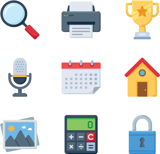 Flat Set - Icon Clipart (600x564), Png Download