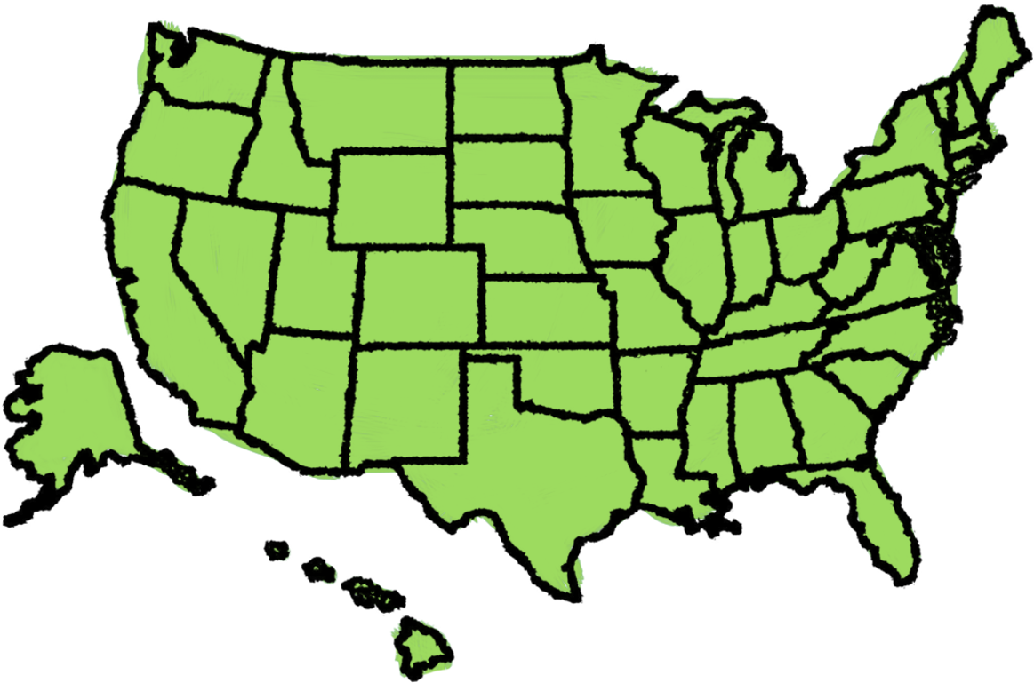 Clipart Info - Blank Map Of Usa - Png Download (1200x825), Png Download