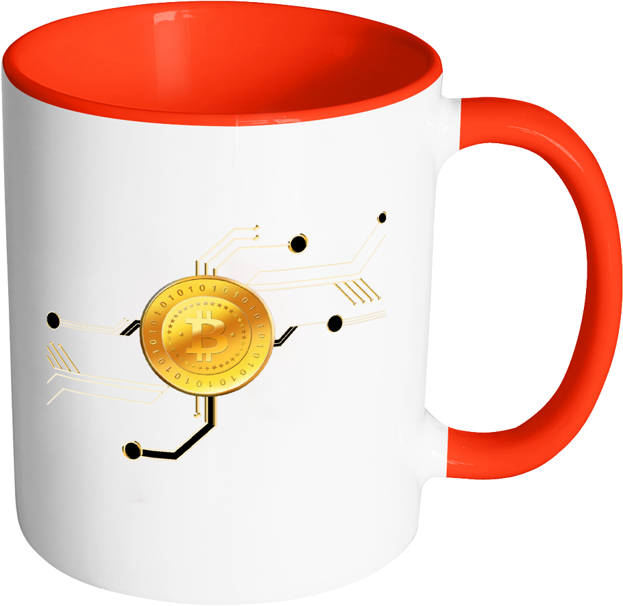 Bitcoin Circuit Board Accent Mug-fashion For Crypto - Mug Clipart (1024x1024), Png Download