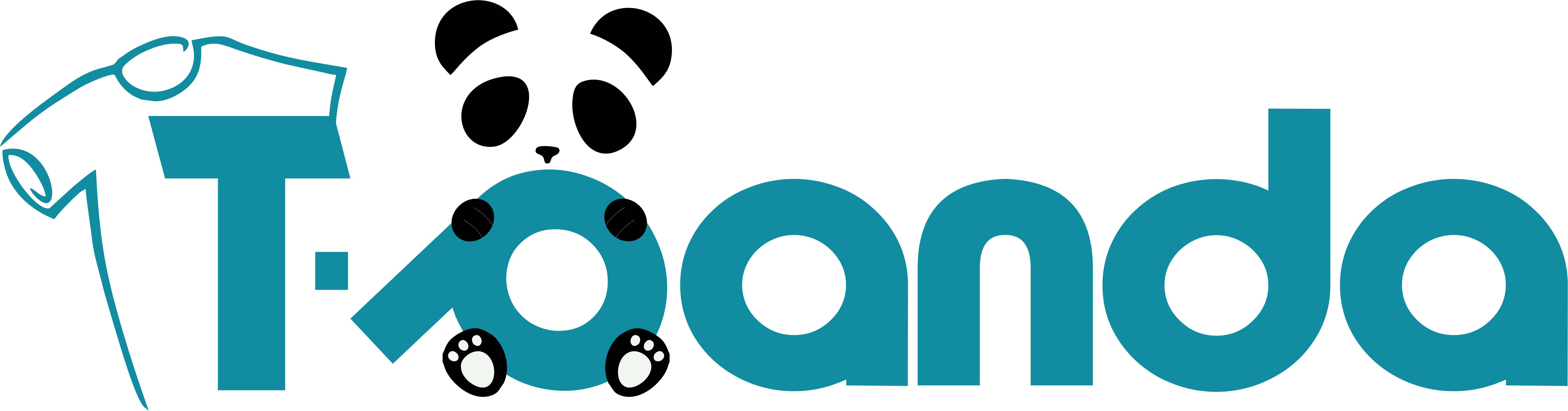 Tshirt Panda - Child Clipart (6539x1715), Png Download