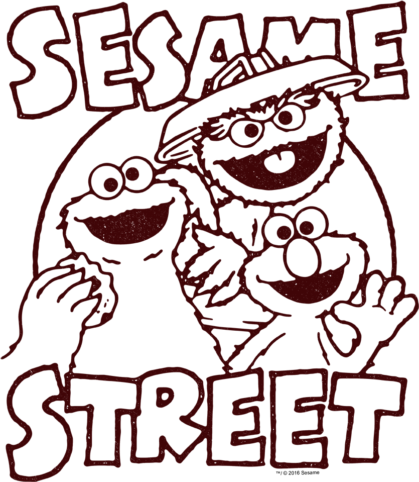 Sesame Street Group Crunch Men's Long Sleeve T-shirt - Sesame Street Group Crunch Mens Heather Shirt Sst120-ha-5 Clipart (850x972), Png Download
