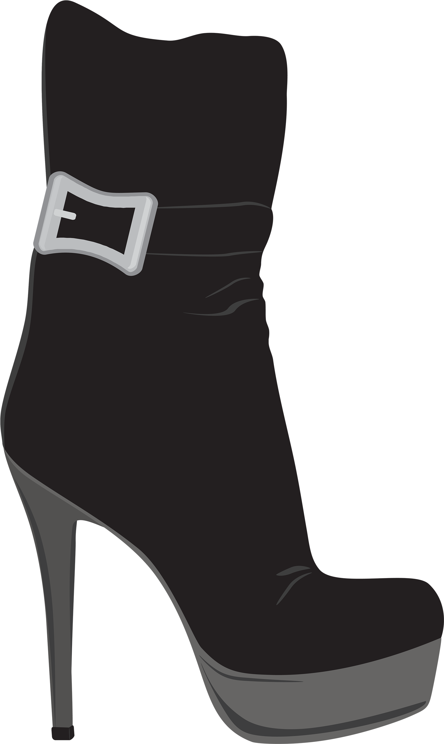 Black Female Boots Png Clipart - Basic Pump Transparent Png (1793x3000), Png Download