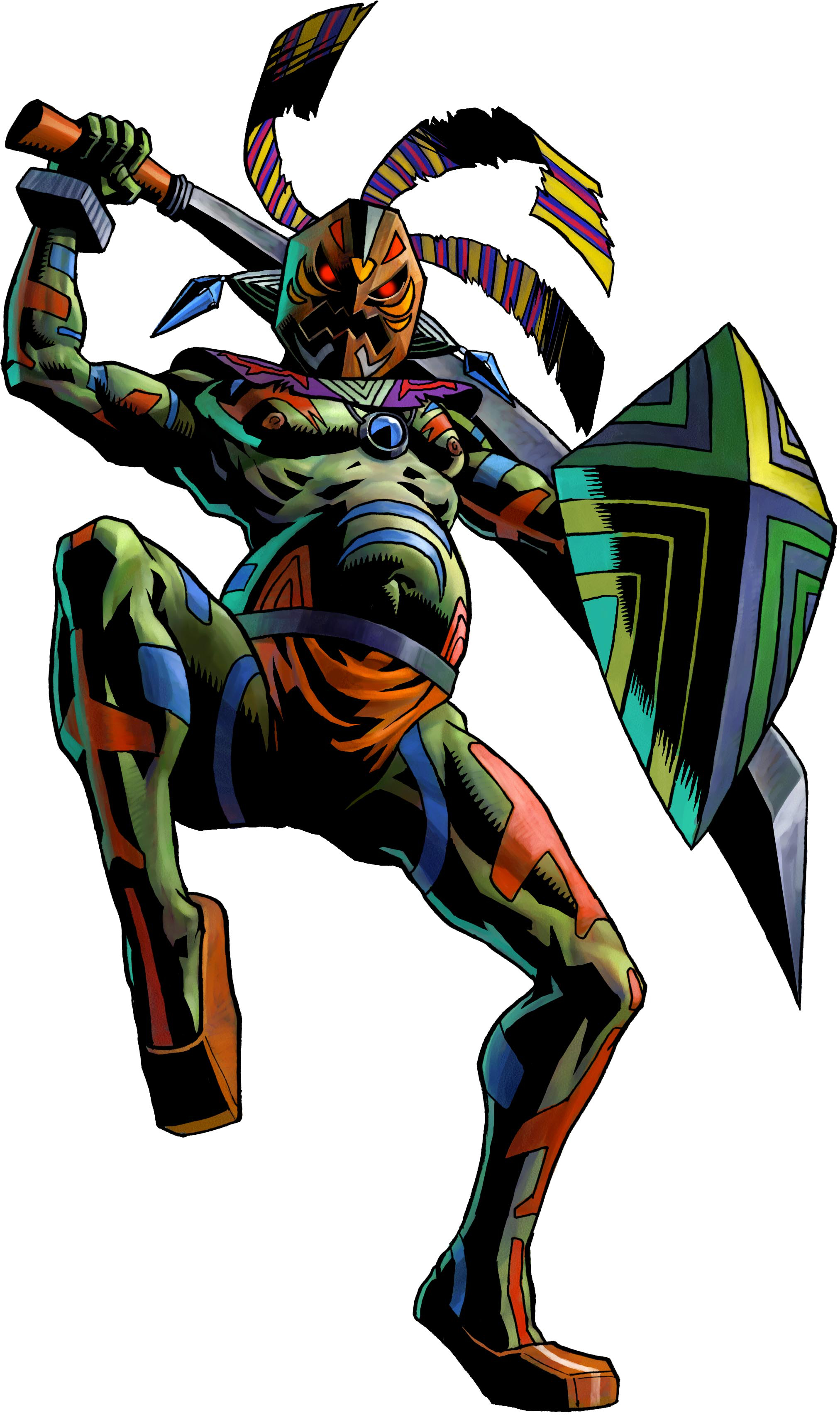 Masked Jungle Warrior - Boss Zelda Majora's Mask Clipart (2017x3401), Png Download
