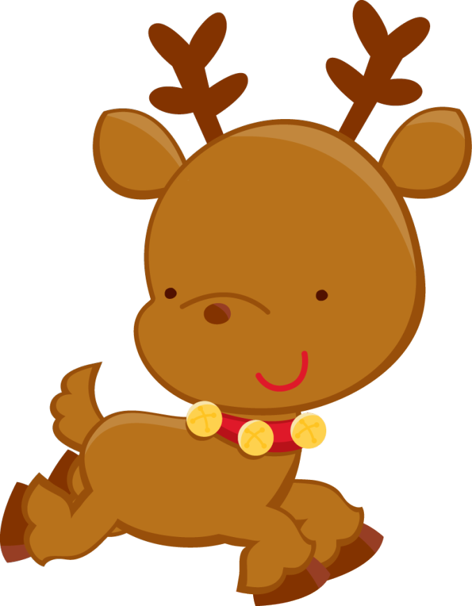 Christmas Clipart - Renos Navideños Animados Png Transparent Png (677x870), Png Download