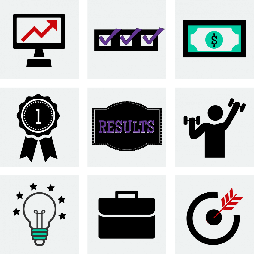 The Secret To Getting Results - Fitness Exercise Workout Gym Symbol Sign 2.25" Bottle Clipart (846x845), Png Download