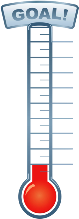 Pin Fundraising Thermometer Clip Art - Goal Setting Thermometer Clipart - Png Download (800x800), Png Download