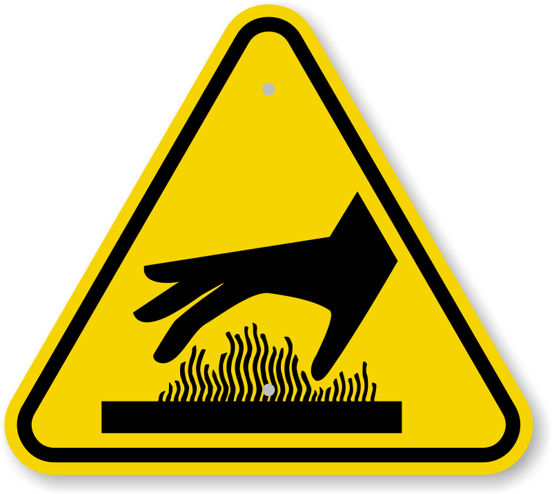 Iso Warning Signs - Hazard Symbols Hot Surface Clipart (800x716), Png Download