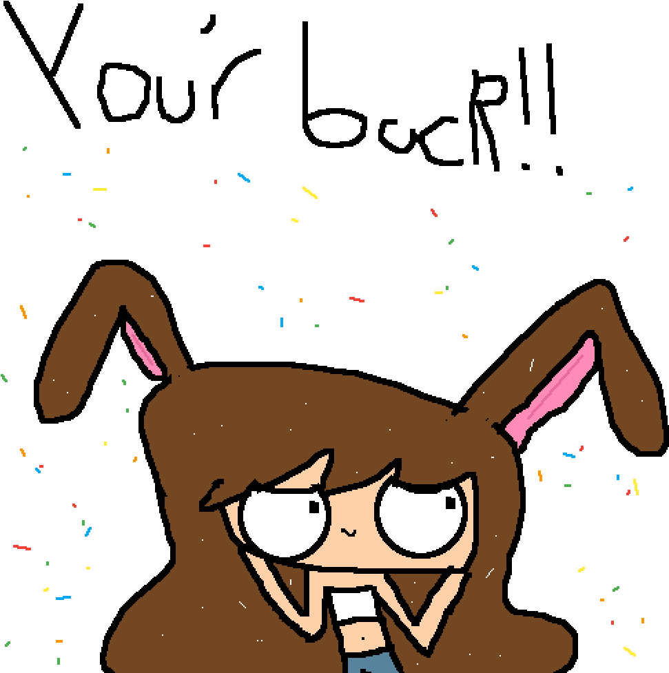 Yay Ur Back - Cartoon Clipart (1000x1000), Png Download