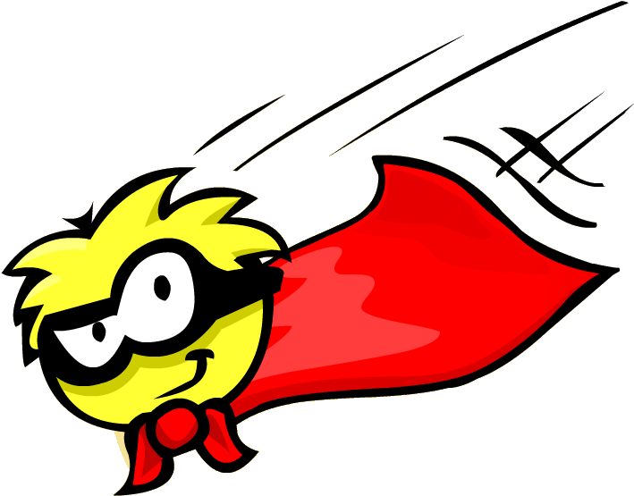 Caped Super Puffle Yay - Club Penguin Puffle Superhero Clipart (770x575), Png Download