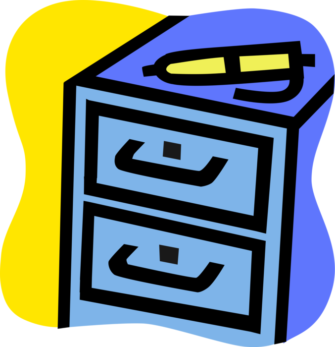Vector Illustration Of Filing Cabinet Office Furniture - Building Clipart (677x700), Png Download