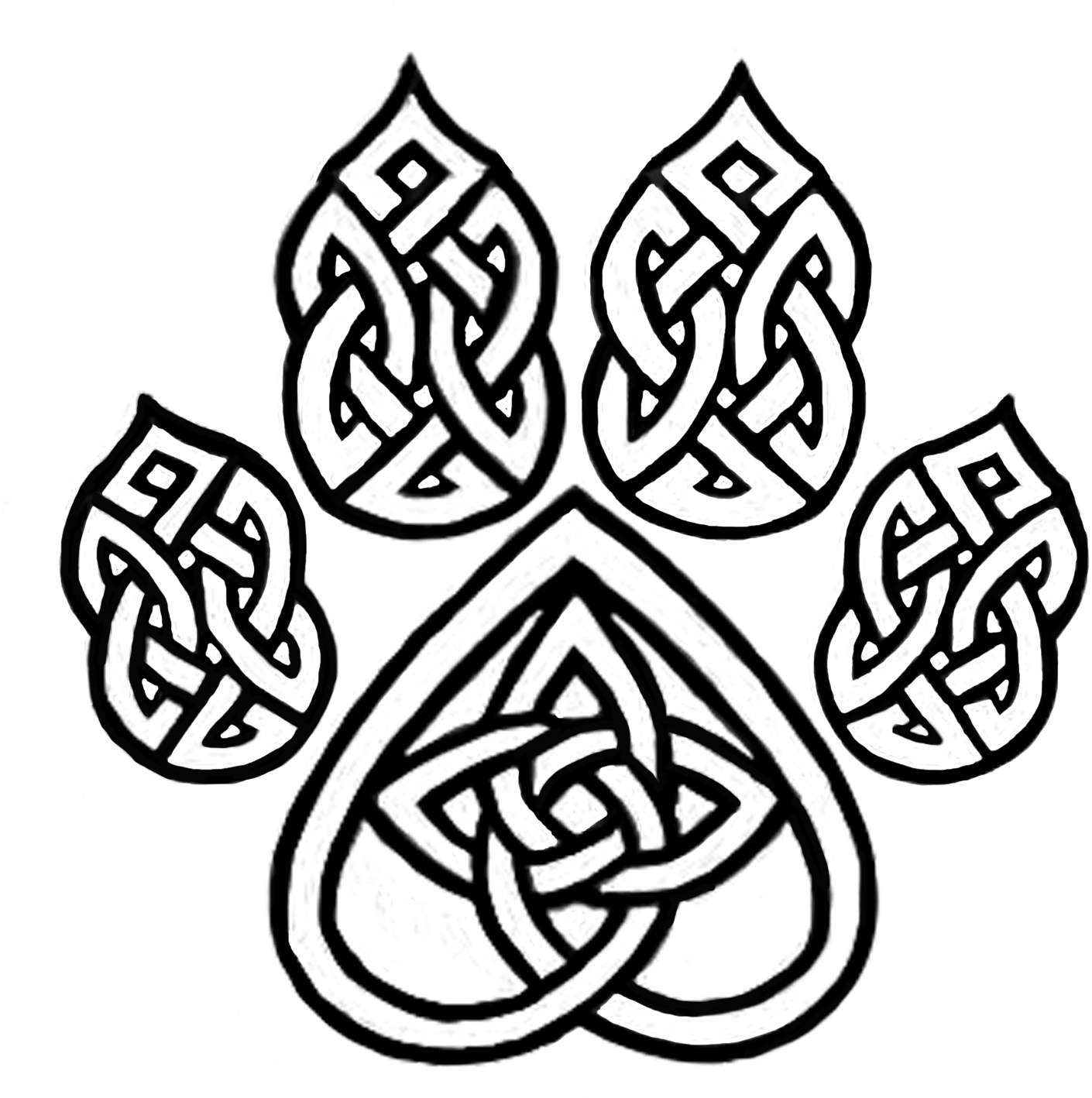 Celtic Knot Dog Paw - Celtic Knot Animal Tattoos Clipart (1562x1500), Png Download